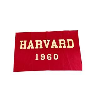 Harvard University 1960 Vintage Felt Banner 36x57 Crimson Ivy League Class Sign